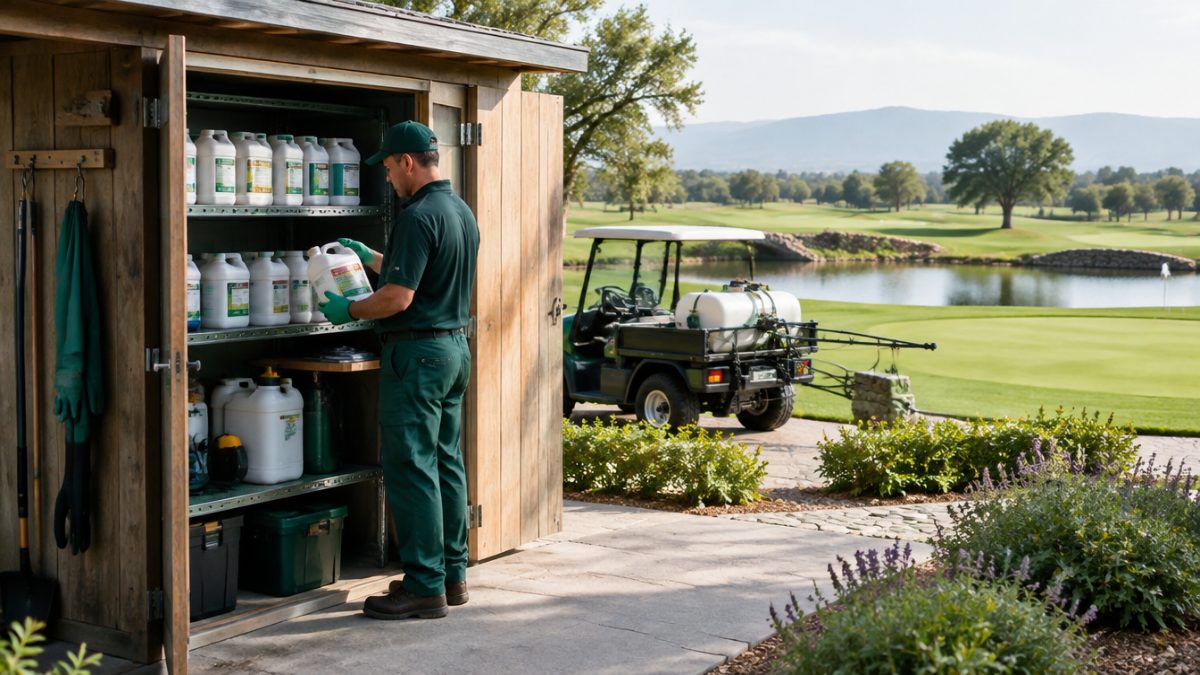 Almacén ordenado para el uso sostenible de fitosanitarios en golf