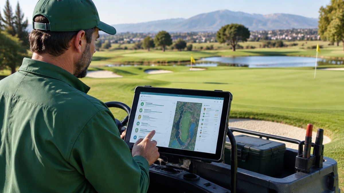 Screen with task lists created with generative AI for greenkeepers