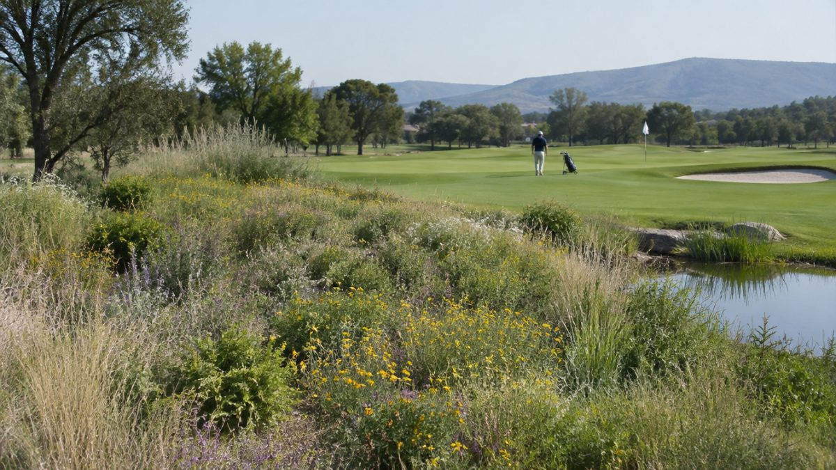 Naturalised area that helps reduce pesticides in golf