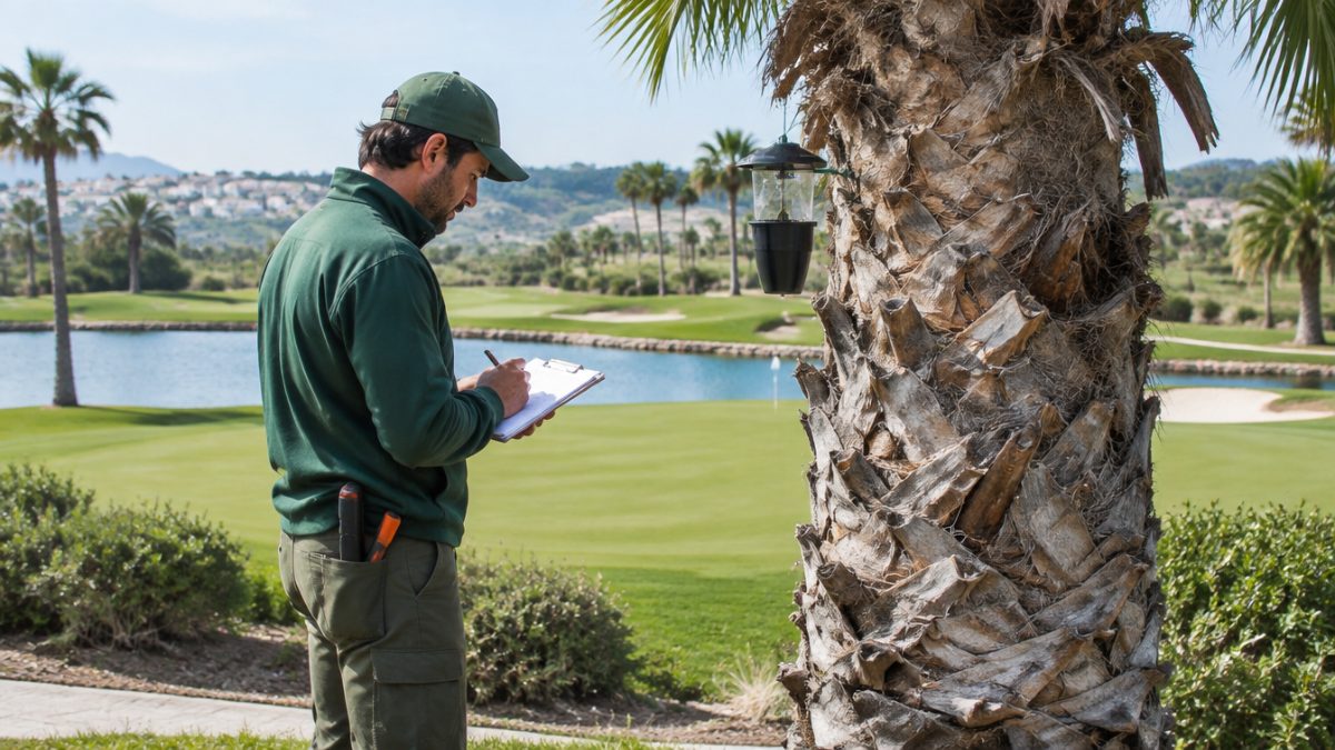 Greenkeeper recording red palm weevil inspections