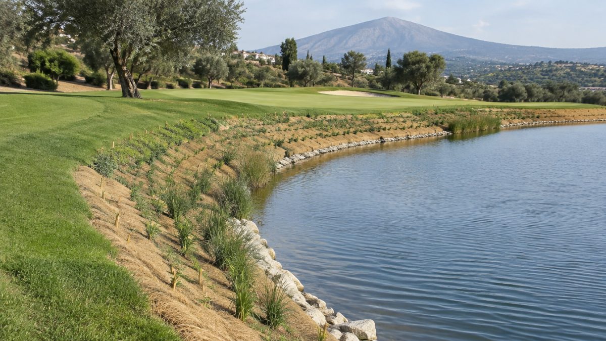 Control de la erosión en taludes de lagos de golf