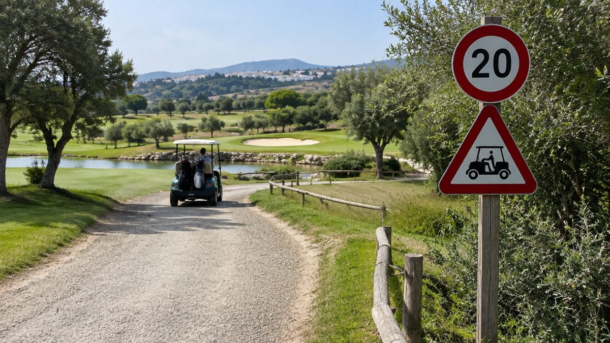 Señalización de tráfico en los caminos de buggies del campo