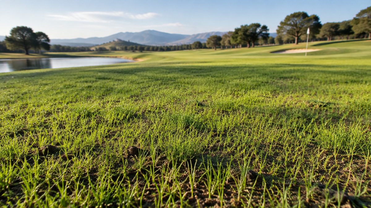 Plántulas de ryegrass tras el overseeding en bermuda en otoño