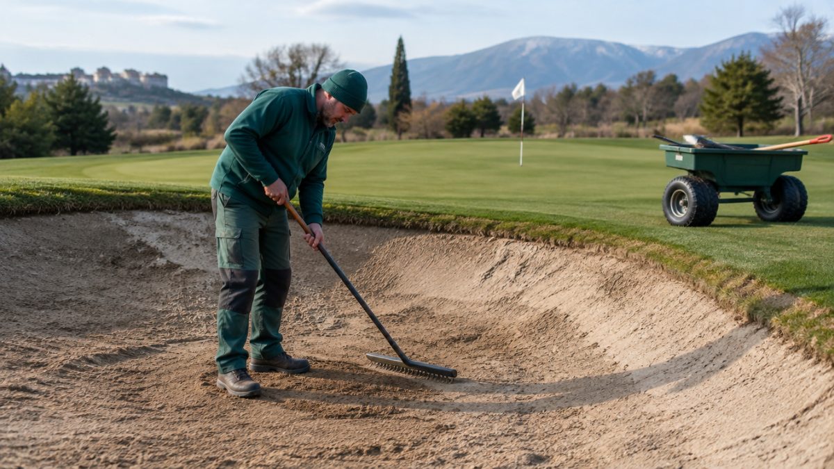 Bunker repair within the greenkeeper tasks in February