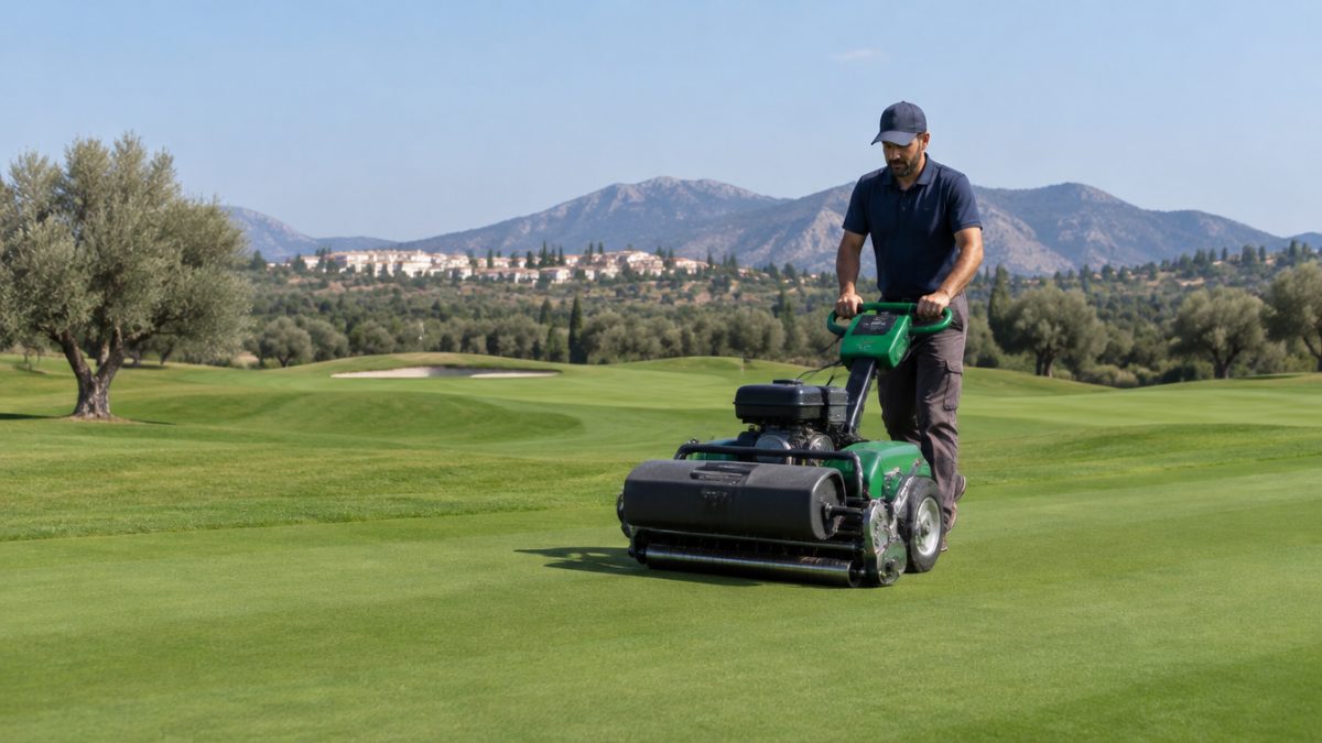 Reel mower set to the right mowing height