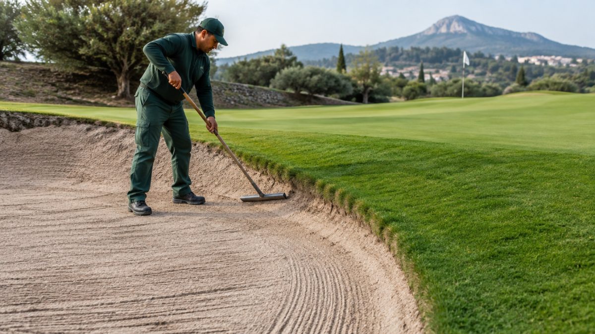Freshly defined edge during bunker maintenance