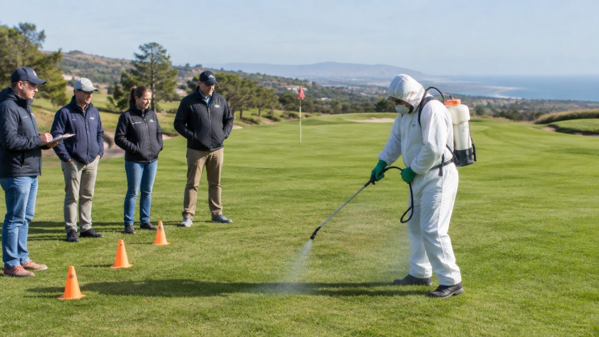 Training course for the pesticide applicator licence on a golf course