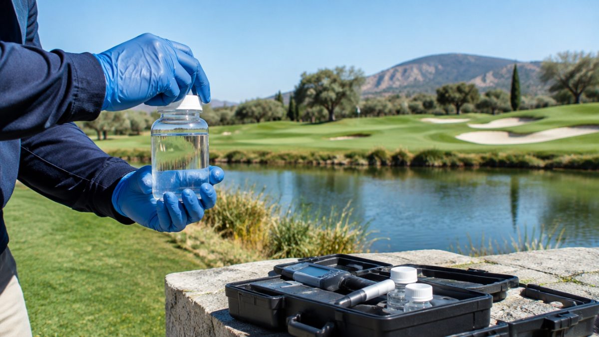 Laboratory sample used to analyse irrigation water salinity