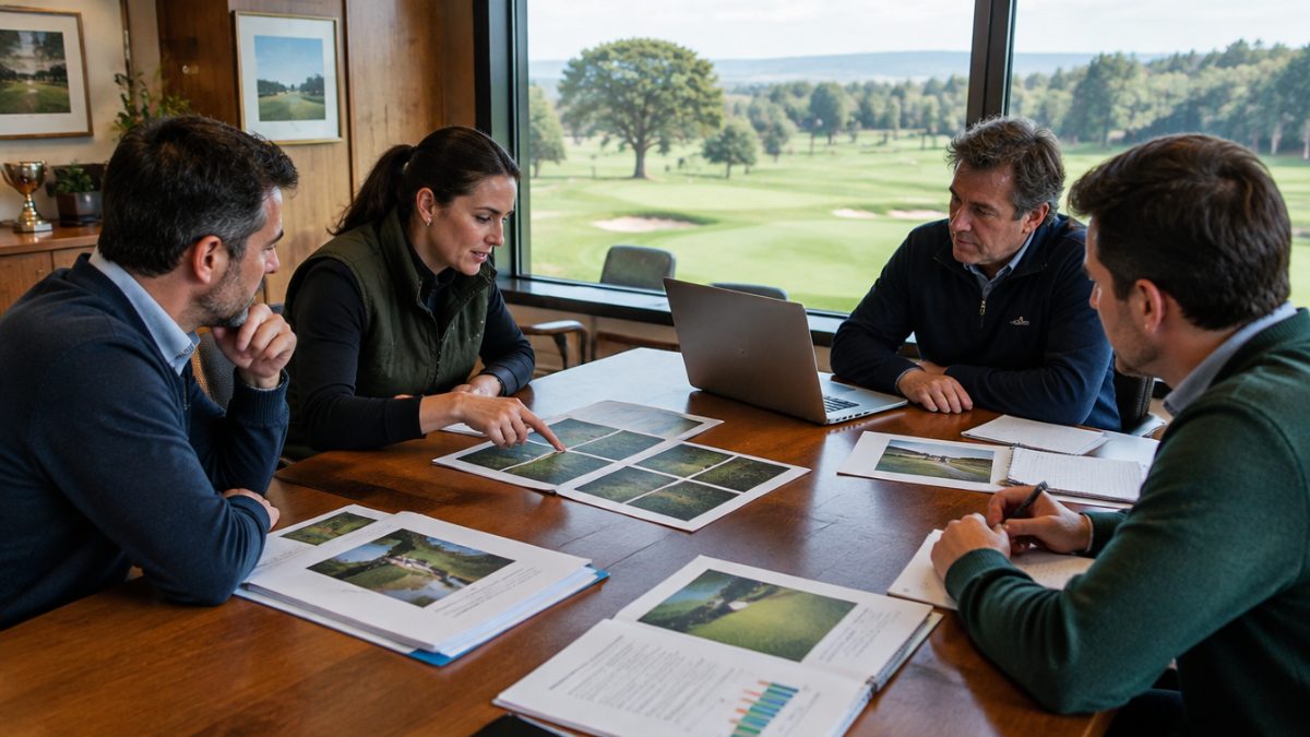 Meeting with a green committee report and photos of green conditions