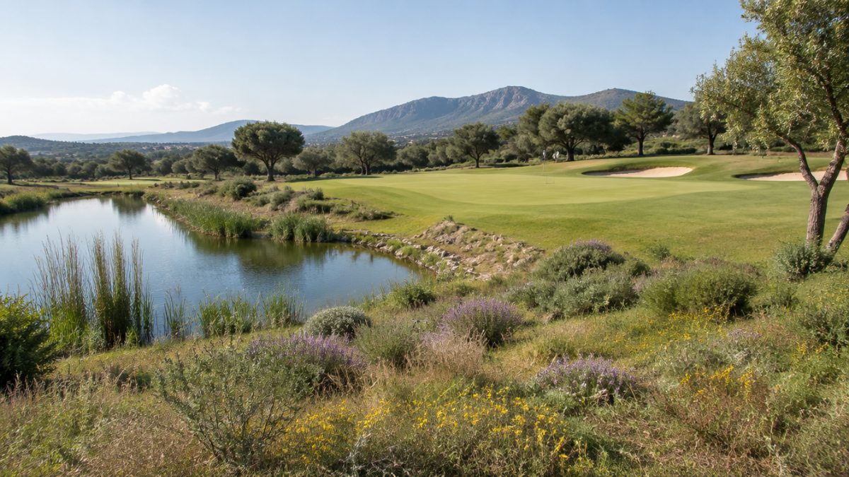 Área naturalizada en un campo que busca una certificación ambiental en golf