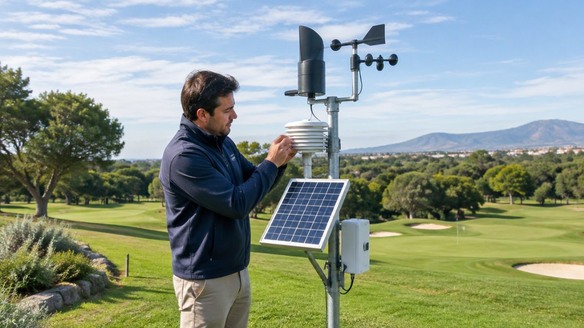 Sensor inspection on a golf course weather station