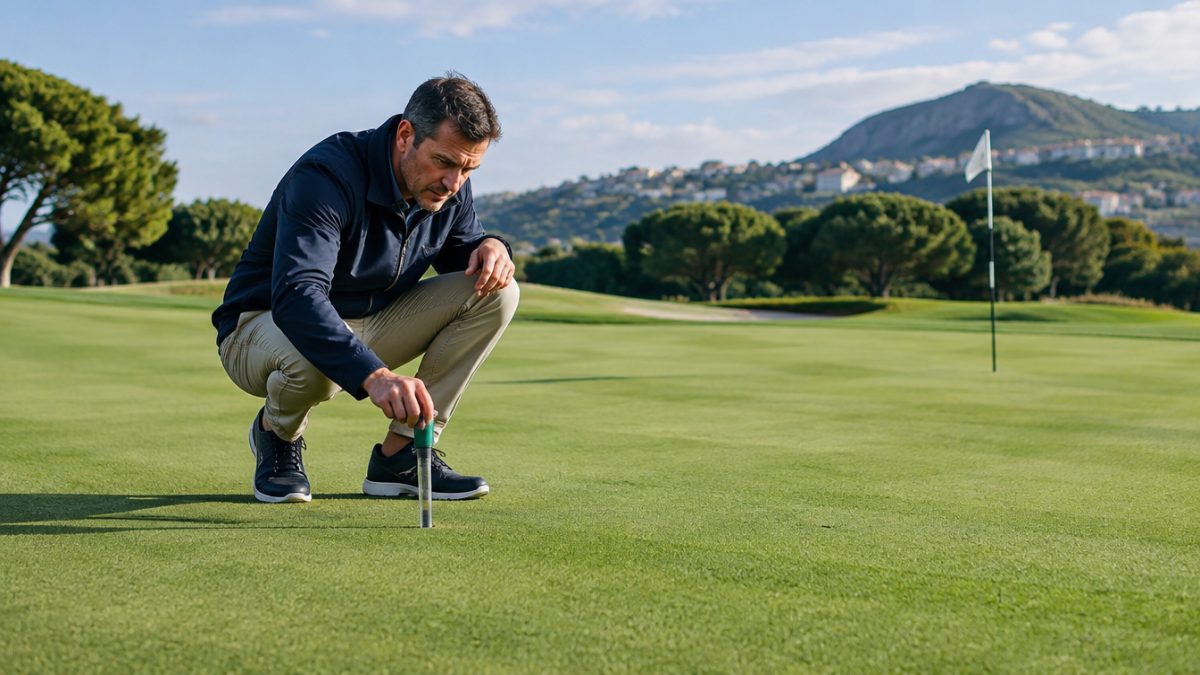 Control de humedad para ajustar la firmeza del green antes de un torneo