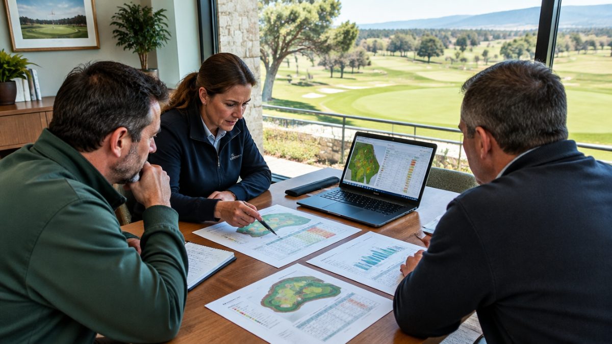 Informe de horas por zona generado desde una app para greenkeepers