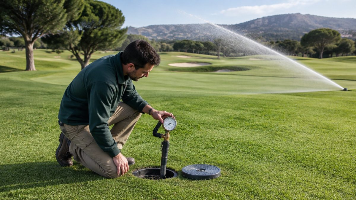 Pressure reading at a sprinkler to improve irrigation uniformity