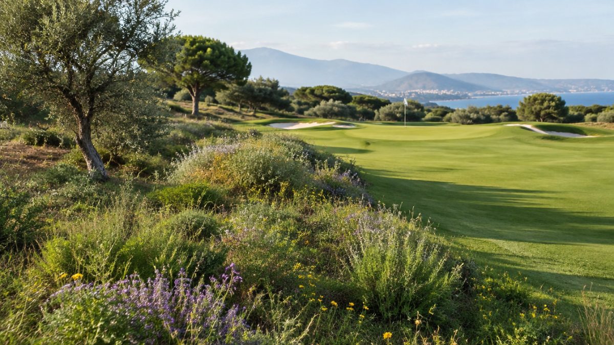 Zona naturalizada de un campo como ejemplo de R&A sostenibilidad en golf