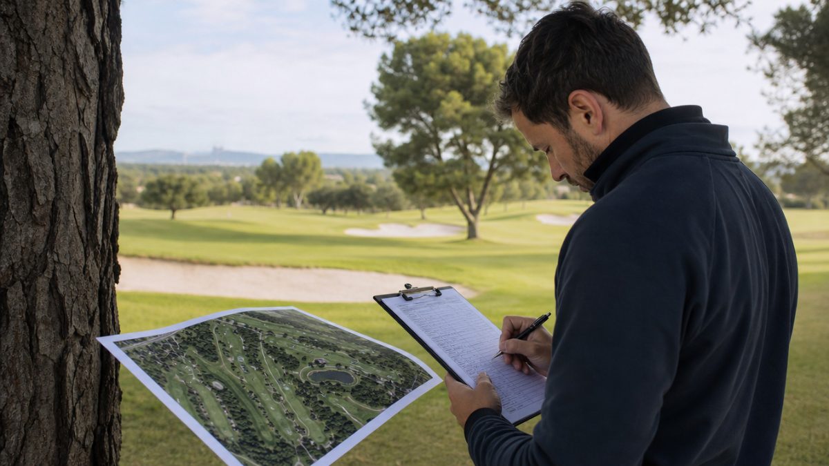 Inventario del arbolado: gestión del arbolado en golf con plano y fichas de cada ejemplar