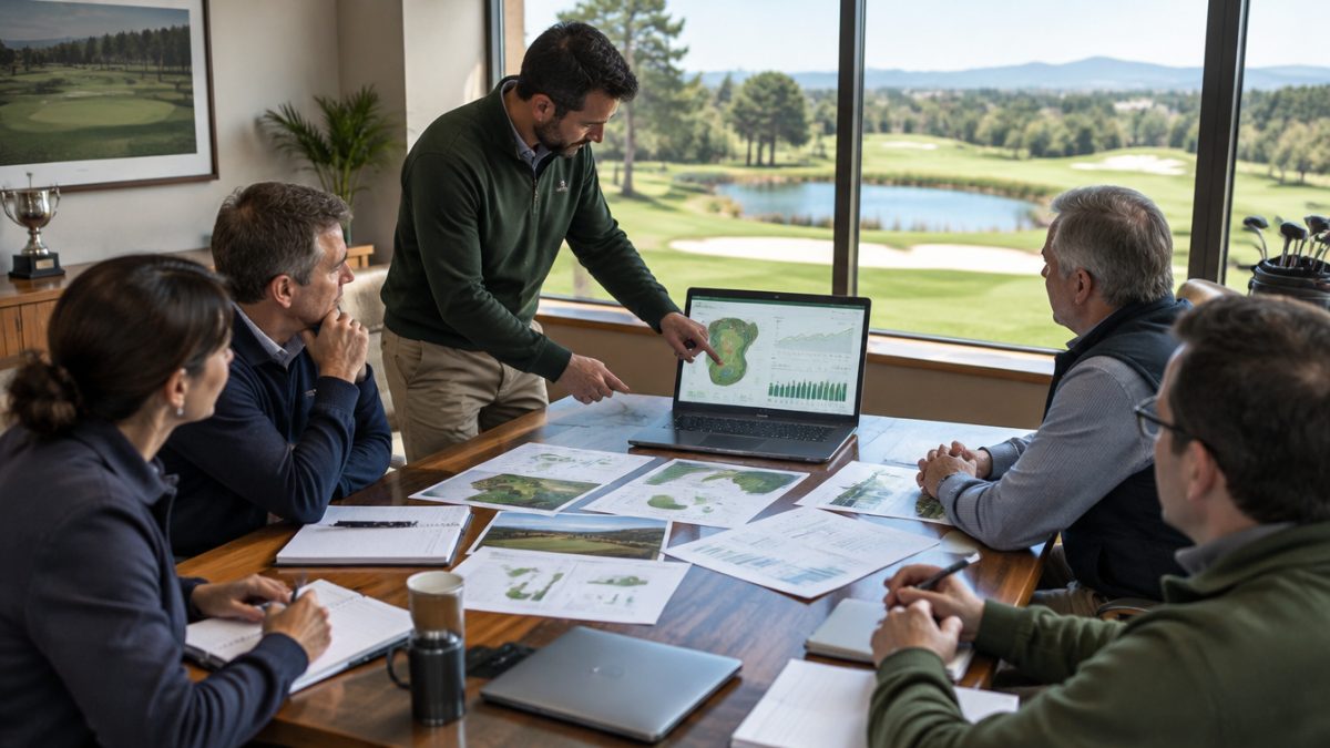 Reunión con la comisión de campo presentando un cuadro de mandos del greenkeeper